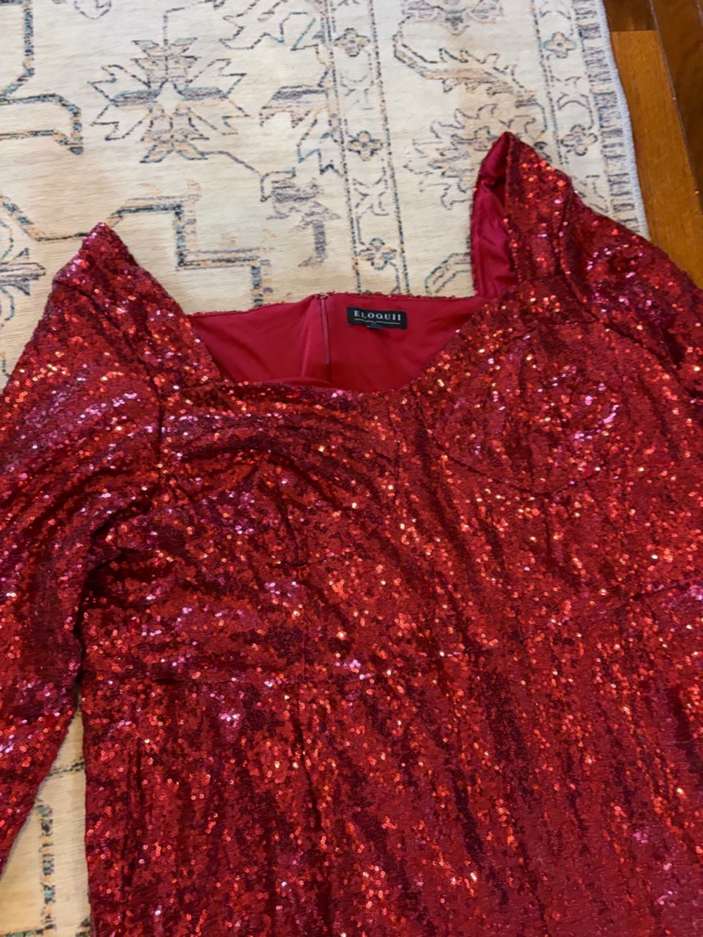 Eloquii Red Wide Leg Sequin Jumpsuit size 28 - Picture 8 of 9